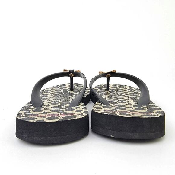 Coach New York Black LOGO Flip Flop Sandals - 5/6 - Picture 8 of 8